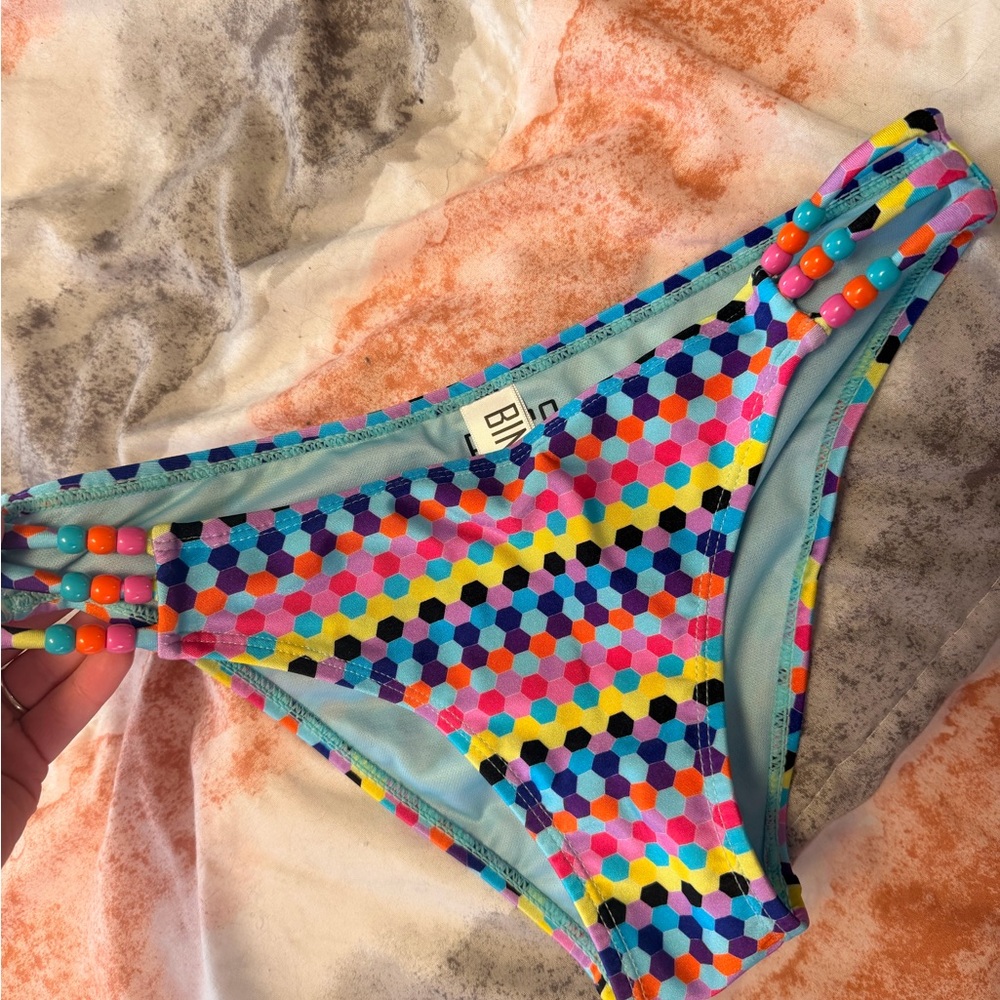 Bingo Swim Colorful Hexagon Bikini Bottom
